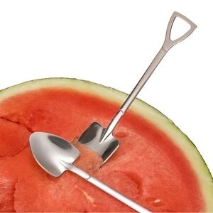 New! Set 4 Spoons Silver Flatware Stainless Steel Tableware Dessert Serving